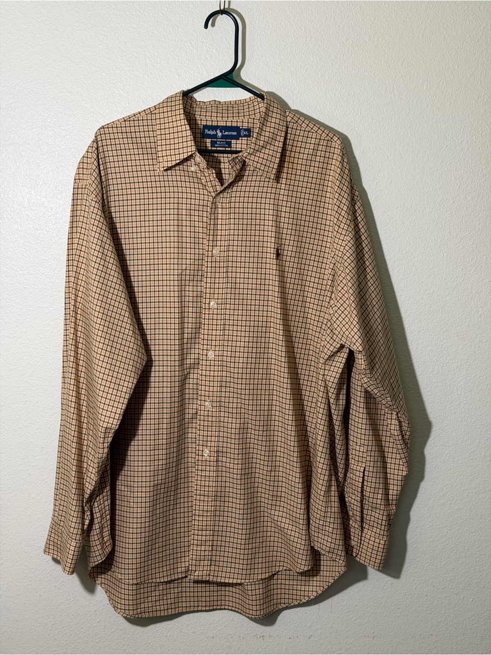 Ralph Lauren Blake Brown Pony Plaid Button Down XL Long Sleeve Classic Preppy